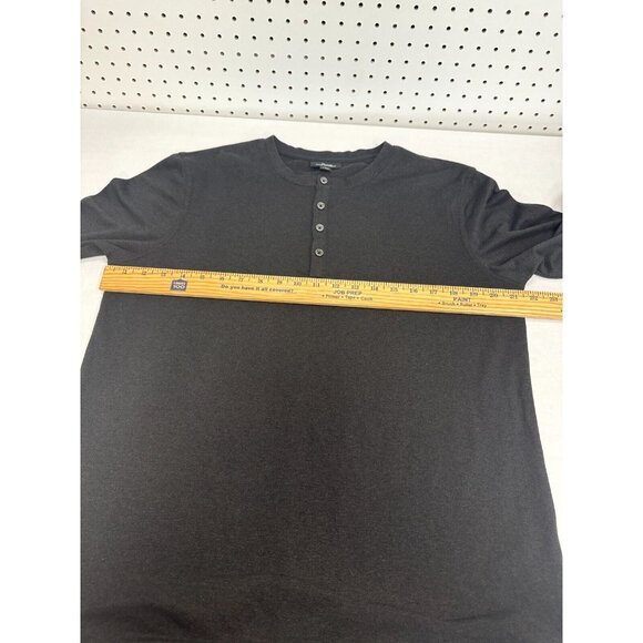 Marc Anthony Mens Black 1/4 Snap Button Shirt Size L Long‎ Sleeve Casual - Picture 7 of 8